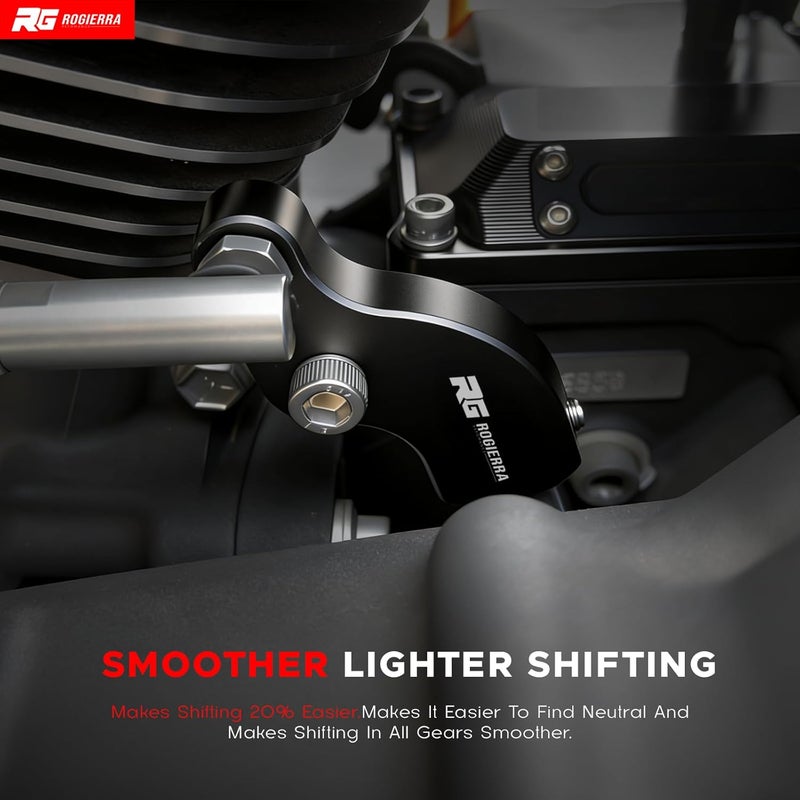Rogierra Neutral Gear Shift Assist Kit - CNC M8 EZ Shift Lever Compatible with 2018-2025 Touring (Electra Glide/Road Glide/Tri Glide) & Softail (Fat Boy 114) Motorcycles - Easy Neutral Finder Black - Image 2